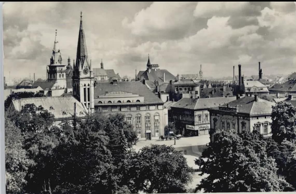 Chomutovské panorama v roce 1952