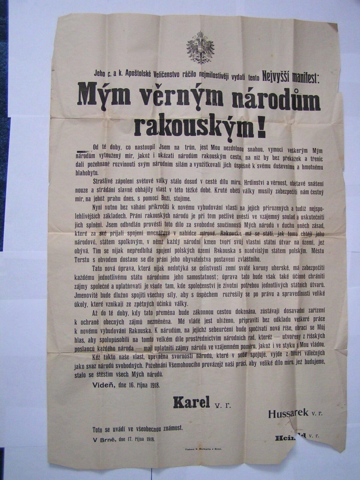 Mým věrným národům rakouským